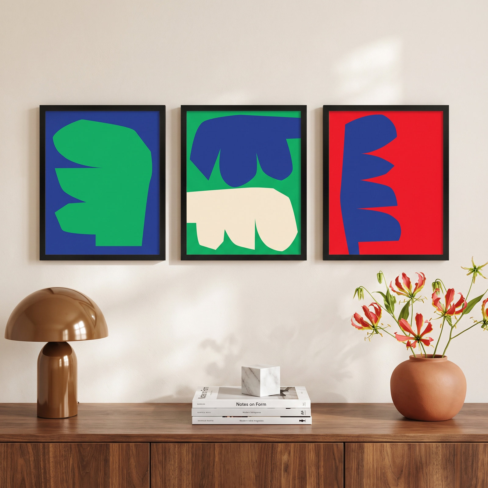 Reynard "Process" 3-Piece Print Set, 16" W x 20" H, Black Framed