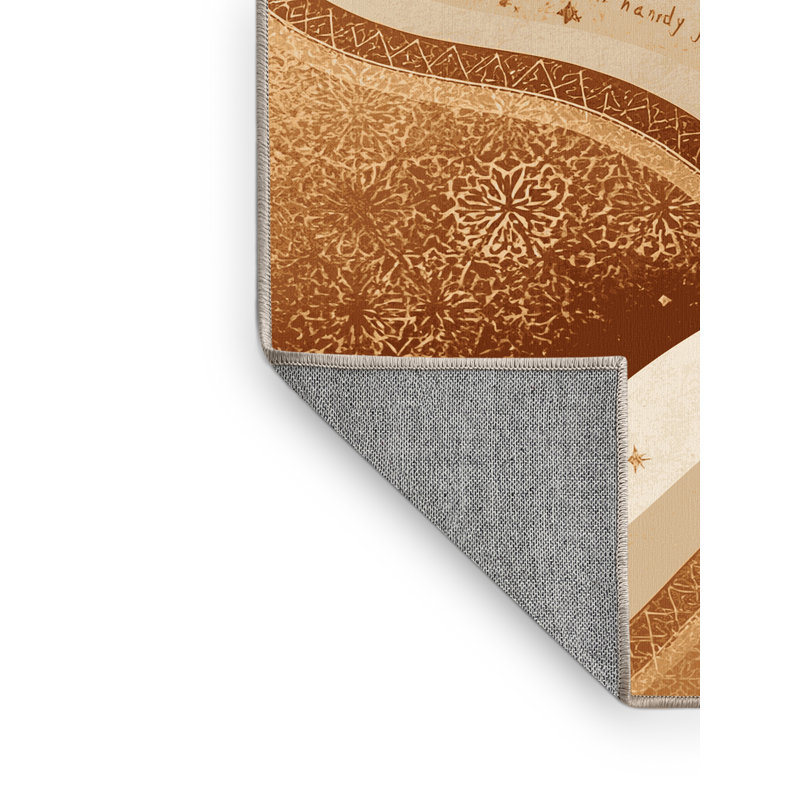 Tapis marocain beige d'inspiration mondiale Panameno lavable à la machine, 7x9