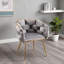 Fauteuil d'appoint moderne à simple siège, fauteuil de loisirs contemporain en velours de ton gris pour espaces résidentiels-29696681