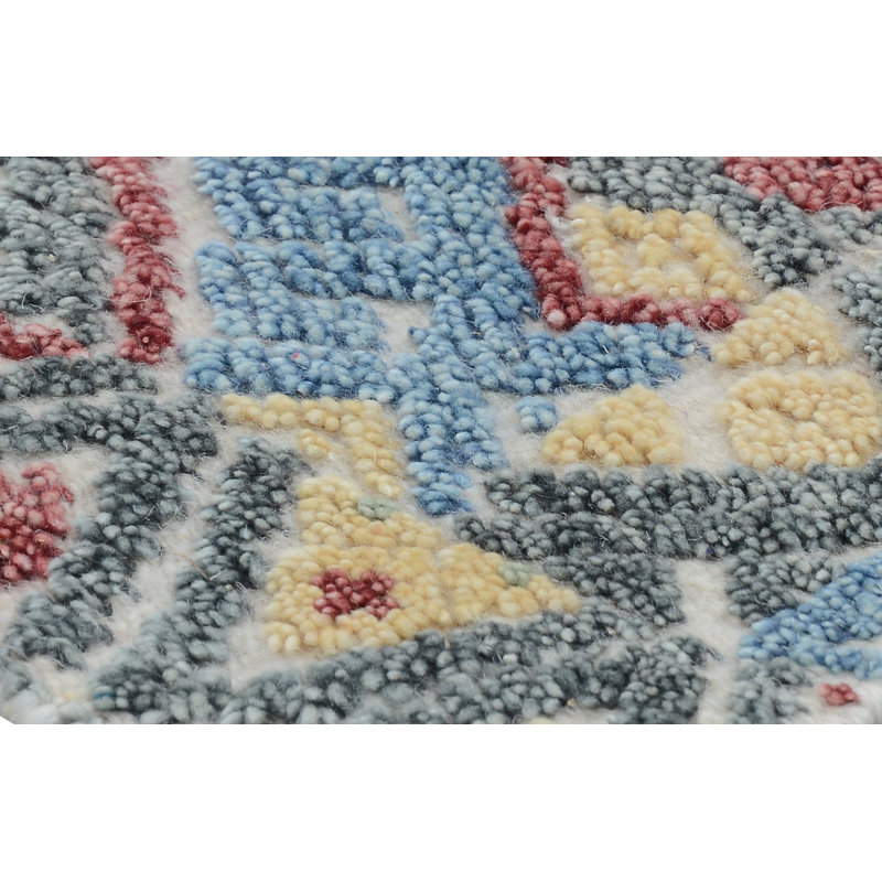 Hand Woven Wool Moroccan Area Rug, Rectangle 10' x 14'