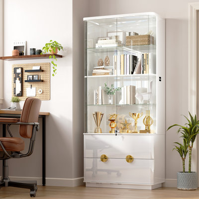 71'' H Lockable Storage Cabinet, Home Office Display Cabinet