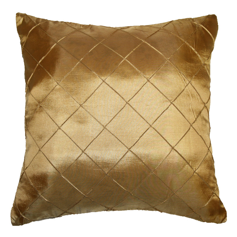 Embroidered Reversible Throw Pillow, Gold