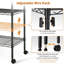 Étagère de rangement robuste à 5 tablettes, capacité de charge de 1250 lb, l 29,92 po x l 13,98 po x H 62,99 po, support en fil métallique réglable, noir, paquet de 2-203519880