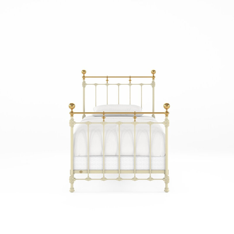 152 Excelsior Bed | Complete Standard, Twin, French Vanilla/Antique Gold