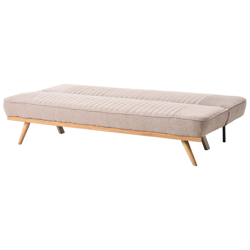 2 Seater Fabric Sofa Bed, Light Brown