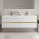 72" Wall-Mounted Bathroom Vanity Floating Double Sink Vanity with Stone Resin Top and Basin, 4 Soft Close Drawers