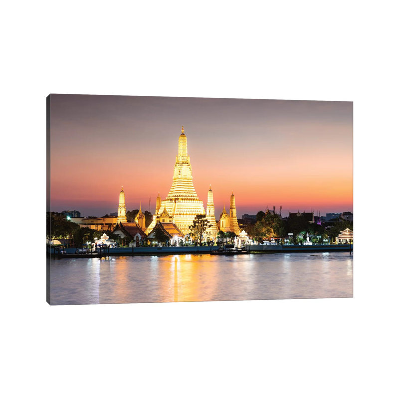 Temple of Dawn, Bangkok, Thailand 1 Piece Wrapped Canvas Wall Art, 30.48cm H x 45.72cm W x 1.91cm D
