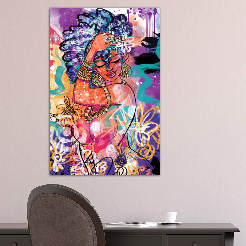 «Gold Flowers» par Justin Copeland, H 40 po x l 26 po x P 1,5 po, Toile tendue
