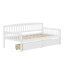 Lit de jour simple en bois de pin avec deux tiroirs de rangement-106358427