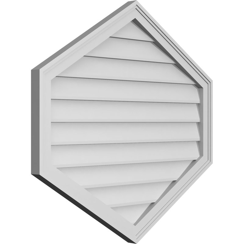 Ventilé vertical à pignon vertical 7/12 po, H 32 po x l 34 po x P 1,5 po