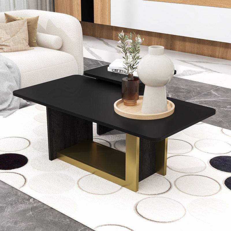 Ensemble de tables basses 2 pièces Contemporary Contemporary, Noir