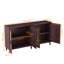 Buffet 70 "en rotin avec tablettes réglables - Buffet Mid-Century à 4 portes pour salle à manger et salon