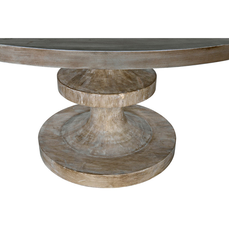 Erica Round Solid Wood Dining Table, Gray Wash
