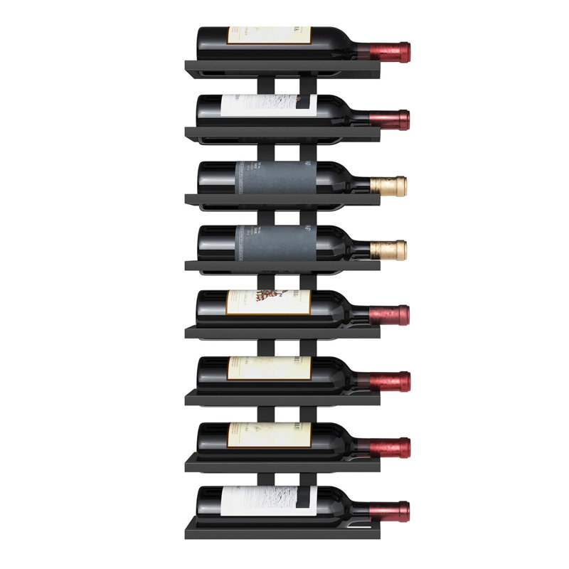 8 Bottle Wine Bottle Rack Black