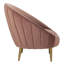 Fauteuil demi-tonneau en velours capitonné l 32 po Razia-558490011