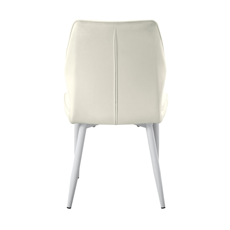 Hallie Diamond-Stitched Upholstered Side Chair, Beige
