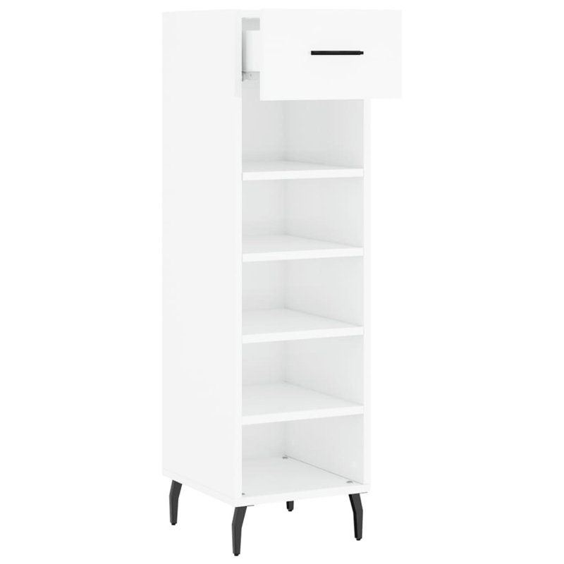 5 Pair Shoe Storage Cabinet, High Gloss White