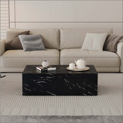 Table basse en bois aggloméré texturé Marble