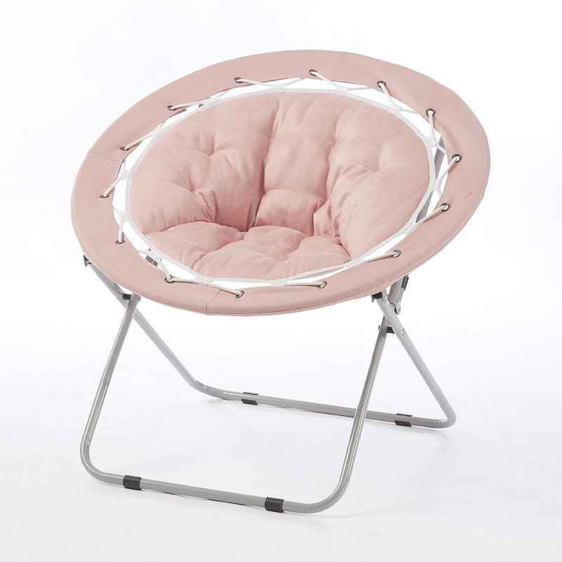 Fauteuil Papasan large de 30 po Laughlin, Microfibre rosé / microsuède