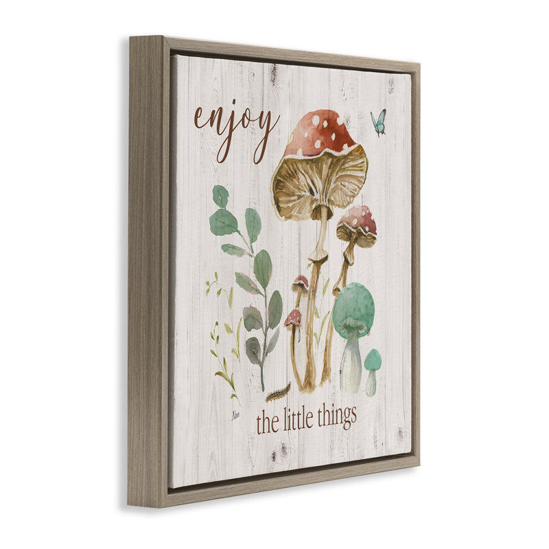 «Enjoy Little Things», art mural encadré flottant par Nan, Cadre flottant orme Montalcino, H 25 po x l 25 po