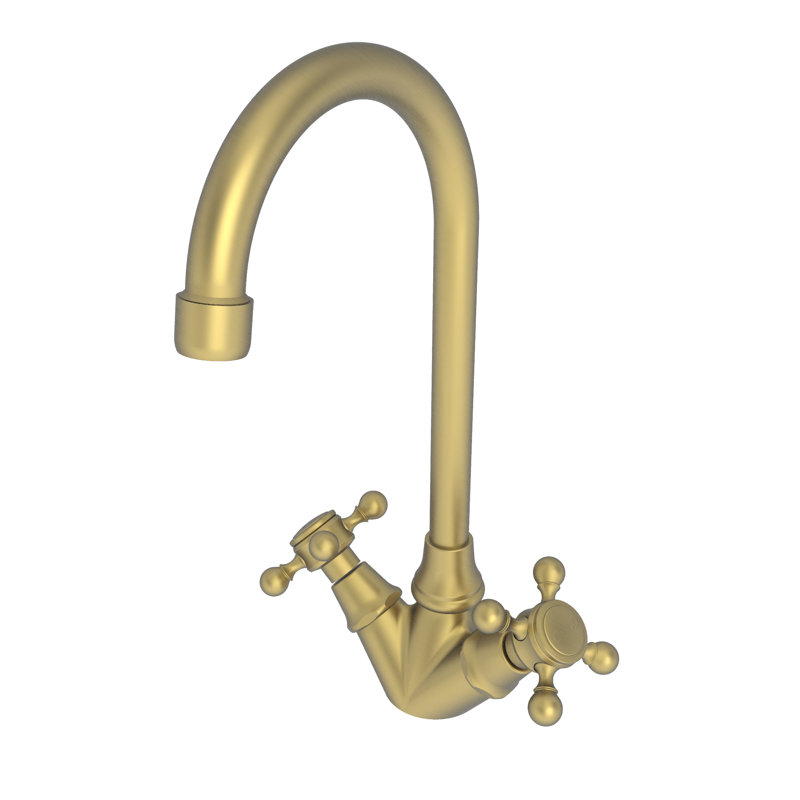 Chesterfield Double Handle Bar Faucet, Antique Brass