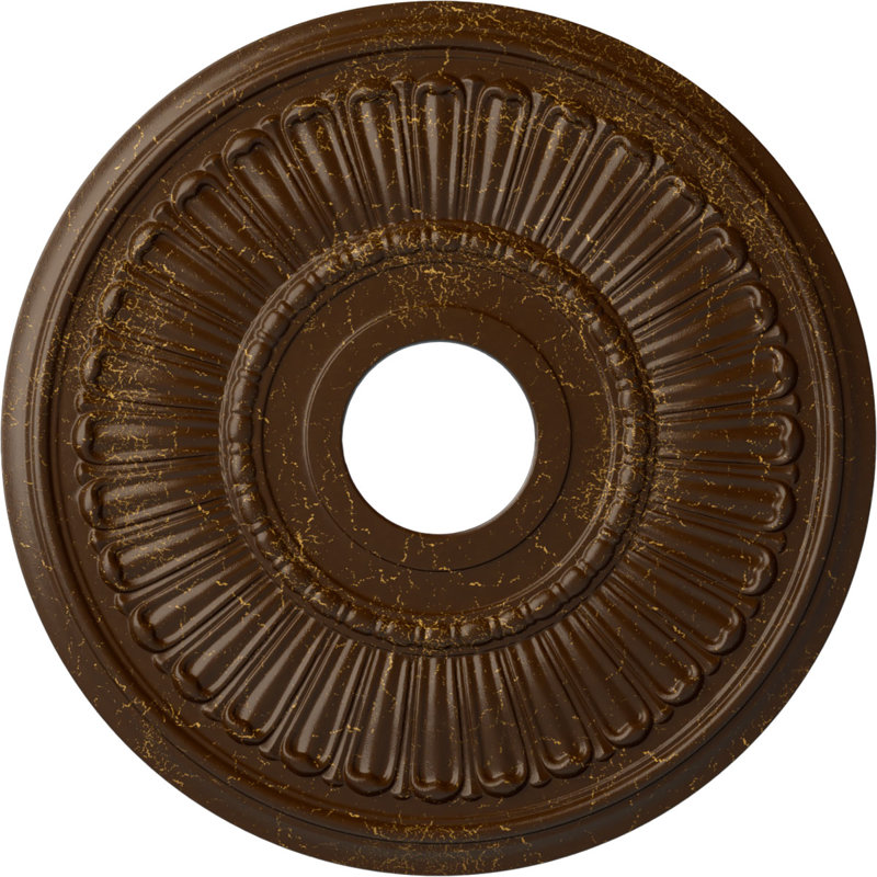 Endurathane Melonie Ceiling Medallion, 16"OD x 3 5/8"ID x 3/4"P (Fits Canopies up to 6 3/8"), Hand-Painted Root Beer Crackle Finish