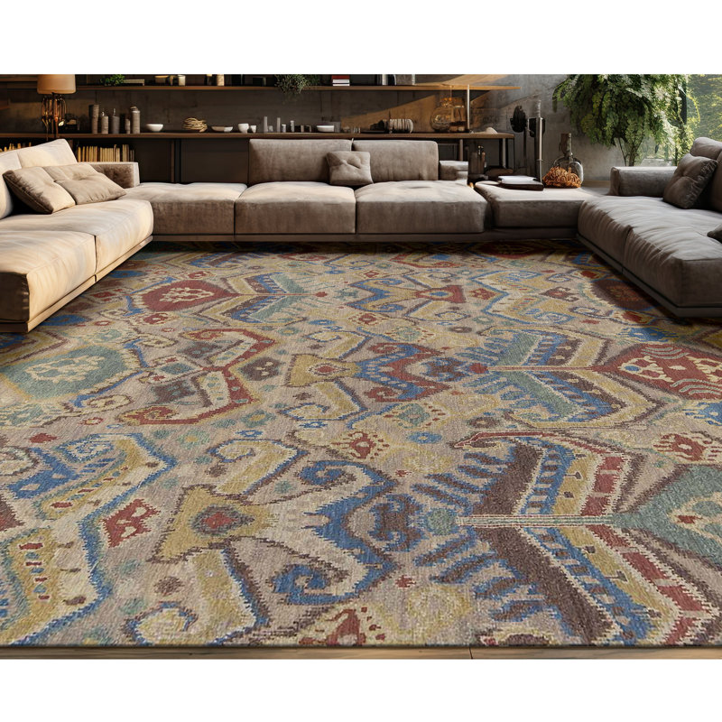 Hand-Knotted High-Quality Brown Area Rug
