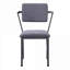 Ensemble de 2 chaises de salle à manger rembourrées en tissu, structure en métal gris froid avec dossier ouvert pour une utilisation quotidienne