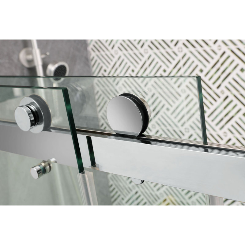 61-66 W x 76 H Frameless Bypass Sliding Shower Door, Chrome