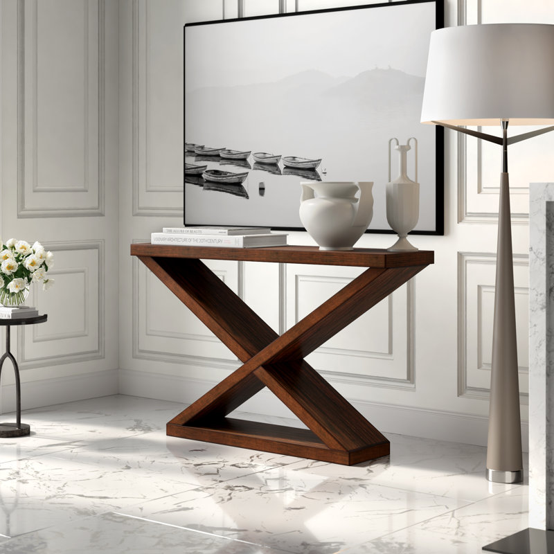 Salone 56'' W Solid Wood Console Table, Light Gray