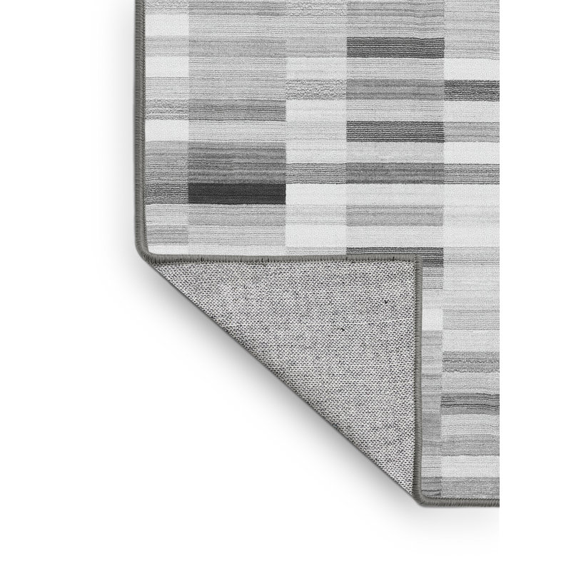 Tapis gris / noir en chenille / polyester tissé à la machine Fearon, Rectangle 2 pi x 3 pi