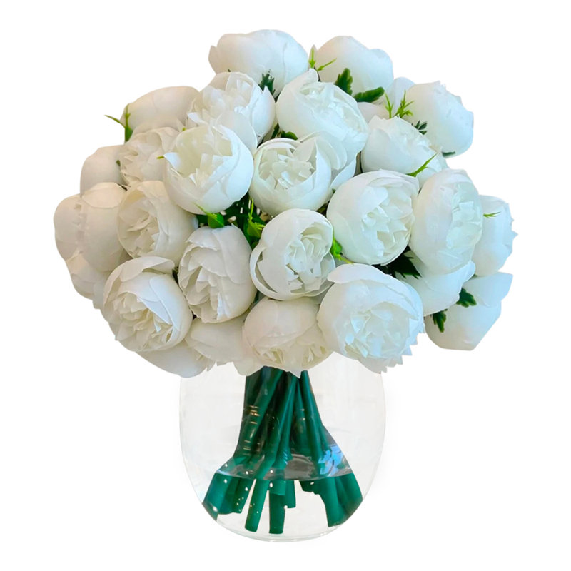 Centres de table pivoines, Blanc