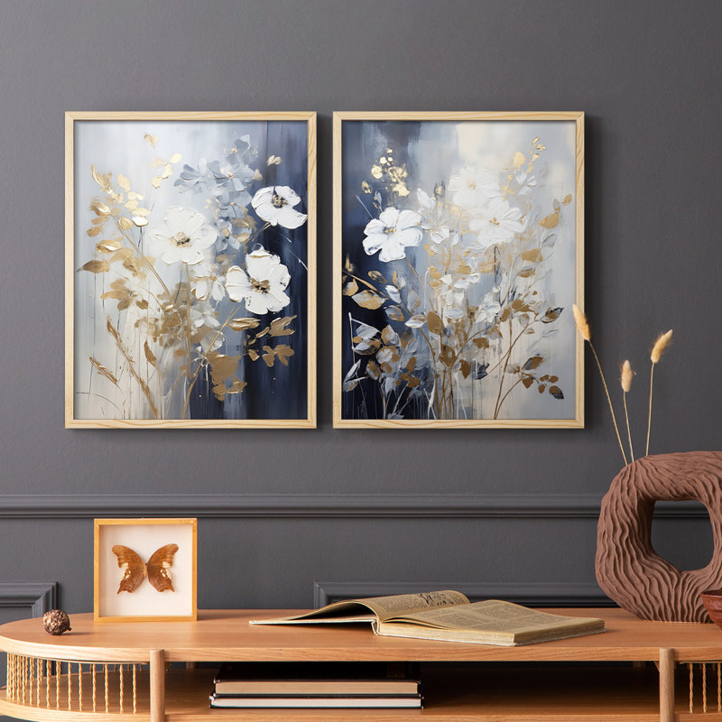 «FLORAL Series CCLxxxi», reproduction encadrée de qualité supérieure - prête à être accrochée - aucun clou requis - aucun clou requis