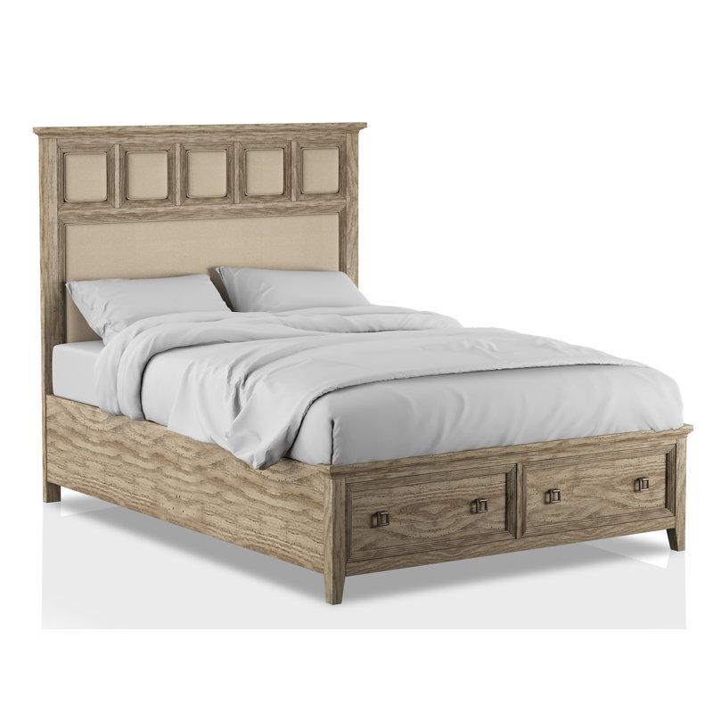 Lit plateforme tapissier avec rangement Chavelle, Grand