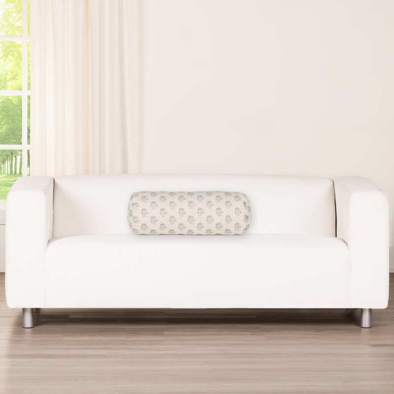 Coussin décoratif Birch Lane, Polyester, Motif floral bleu 2, Traversin H 8 po x l 21 po