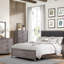 Commode 5 tiroirs gris brunâtre durable avec stratifié en mélamine résistant aux égratignures et quincaillerie en métal foncé pour les chambres à coucher modernes
