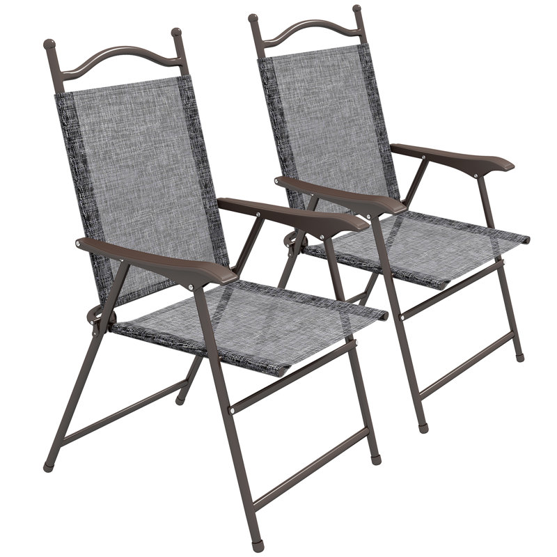 Ambrogina Folding Patio Dining Armchair, Grey