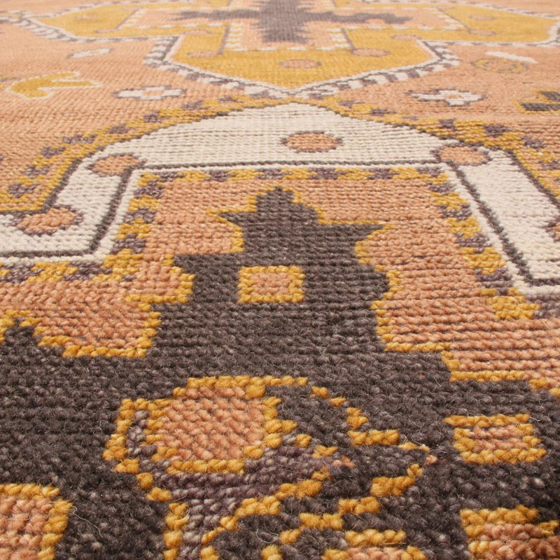 Burano Hand Knotted Wool Geometric Area Rug, Rectangle 5' x 7'