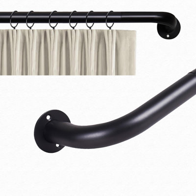 Heavy Duty Adjustable Blackout Curtain Rod With Hardware Accessories
