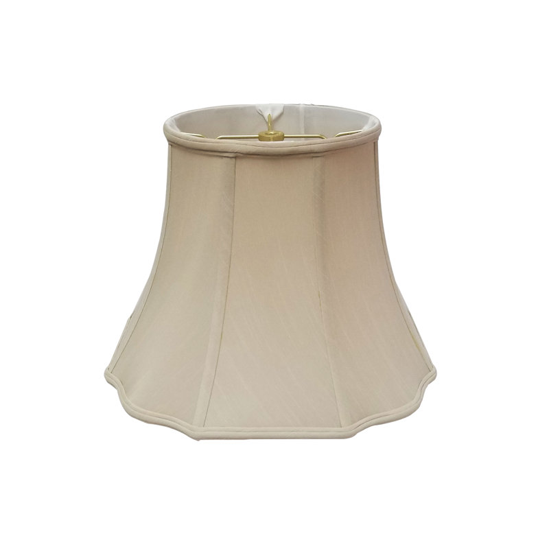 Abat-jour cloche en soie / shantung (araignée), Beige, H 8 po x l 10 po x P 5 po