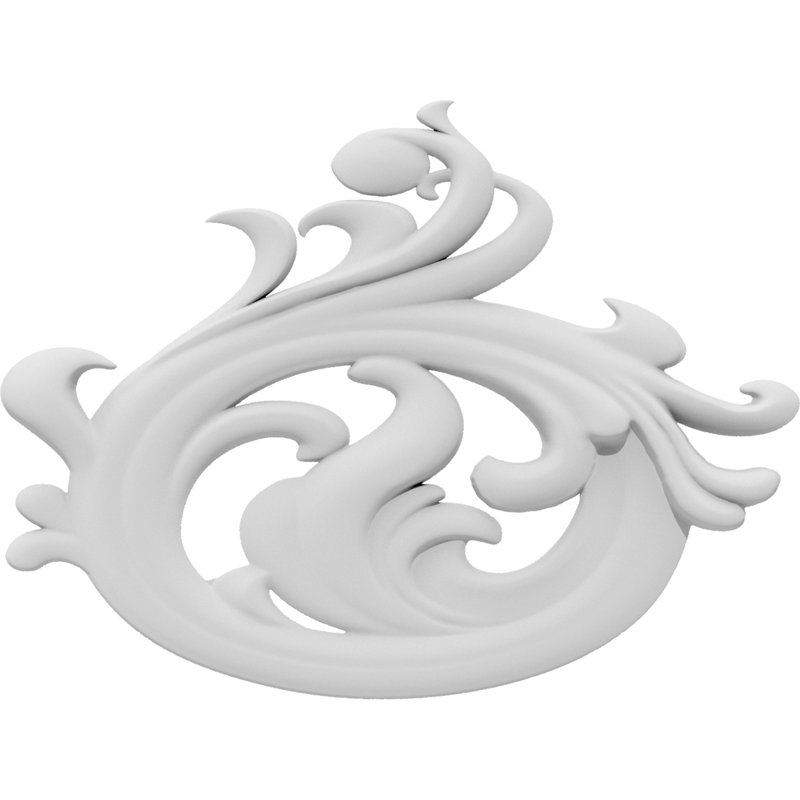 Applique Fayette Rosette, H 5,25 po x l 7 po x P 5 po, Gauche