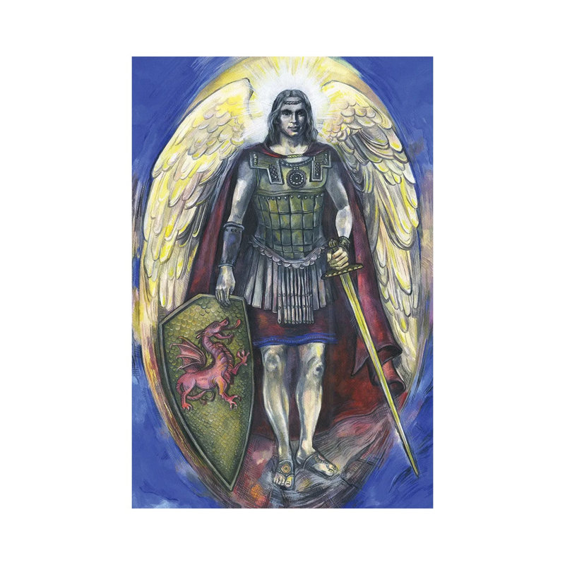 The Seven Archangels - Archangel Michael With Sword by Fanitsa Petrou - Wrapped Canvas Print