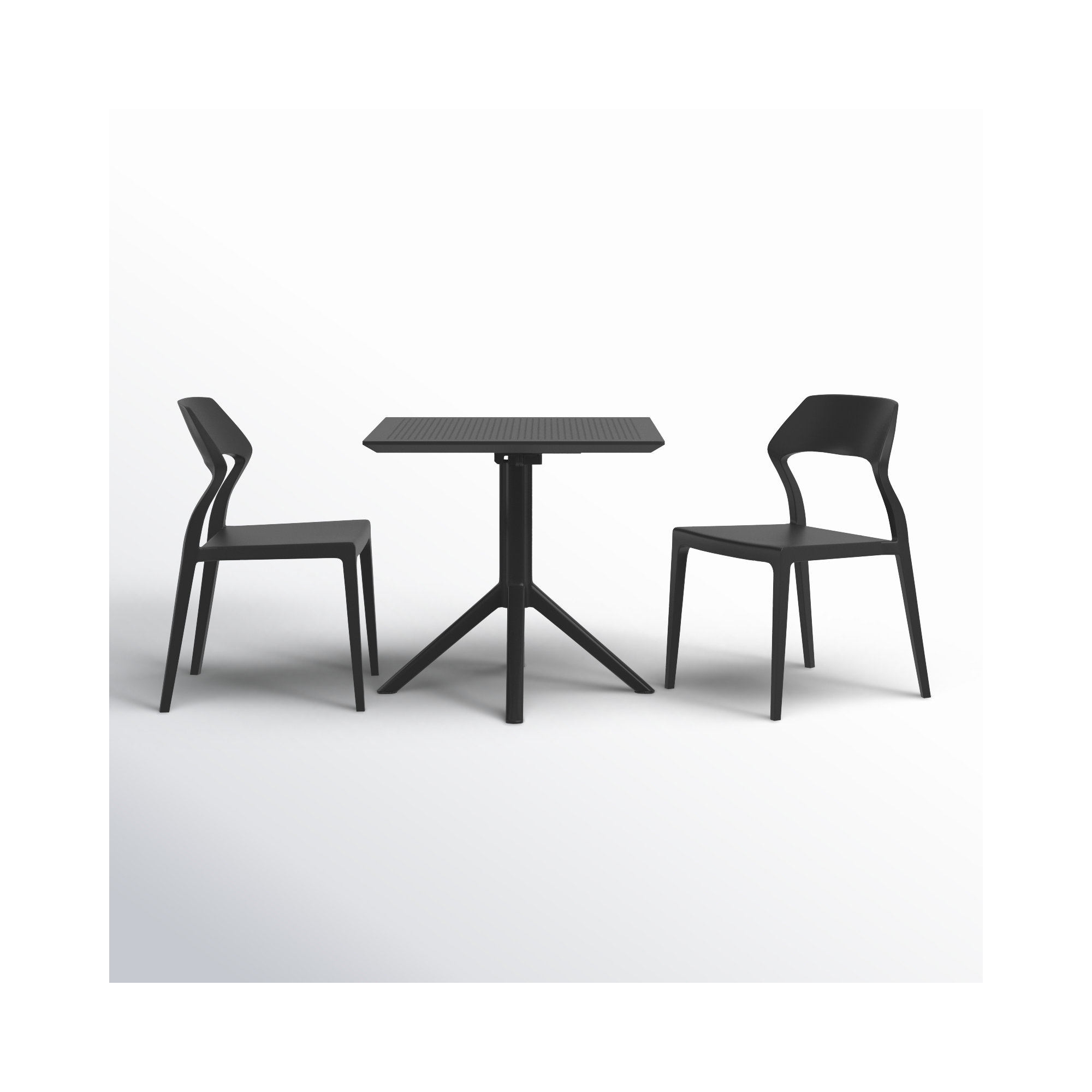 Farrah Square 2 - Person Bistro Set, Black