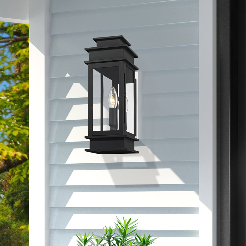 Lanterne murale d'extérieur Cortana, H 14 po x l 5,25 po x P 6 po, Noir