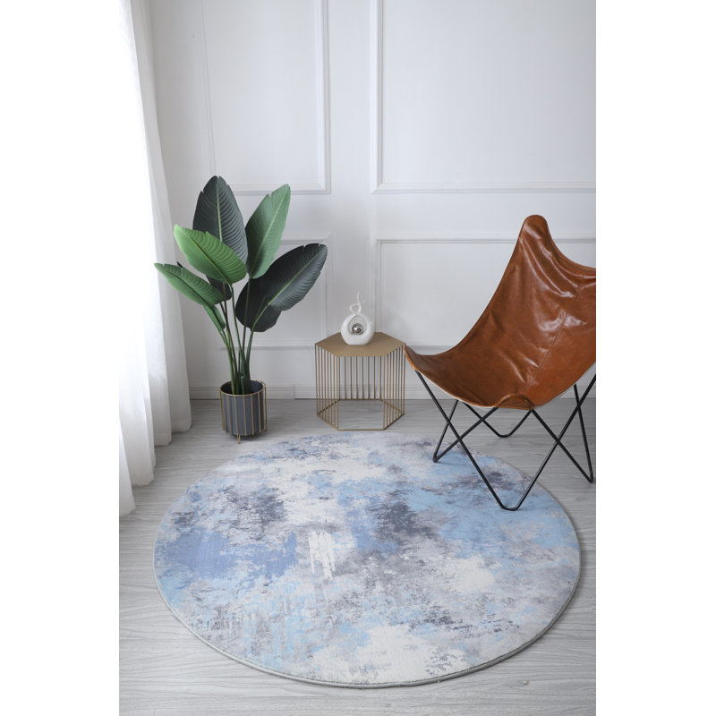 Abstract Indoor Rug, Round 5'
