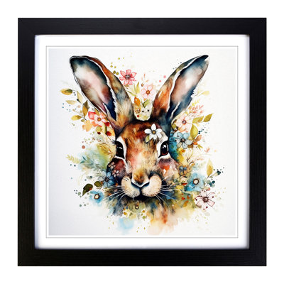 Hare Floral Art - Framed Print