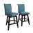 5-Piece Counter-Height Dining Set with Cushioned Linen Chairs and Square Table, Teal-489440152