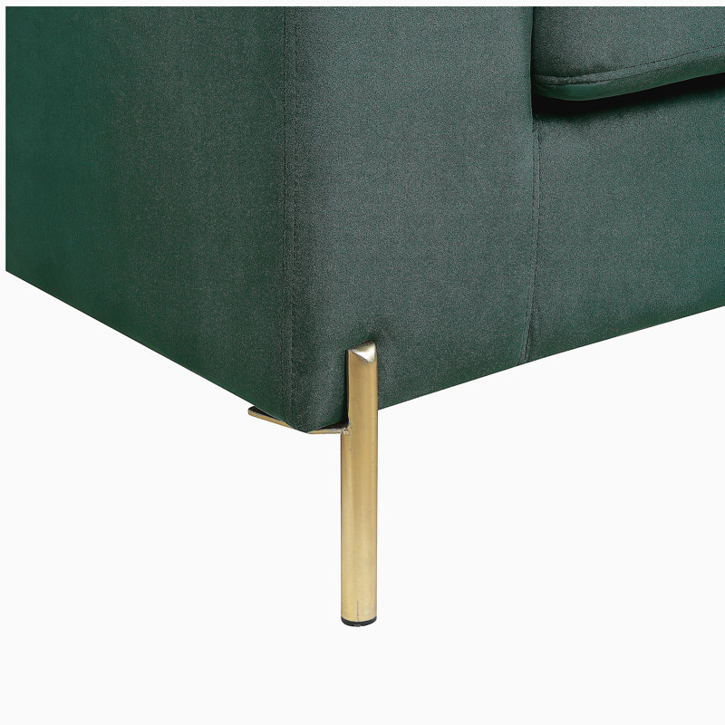 Canapé modulaire en velours avec méridienne Shannon, Vert