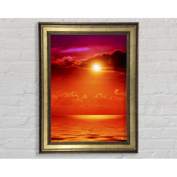 Bright Star Orange Sun Blaze Skies - Single Picture Frame Print ...