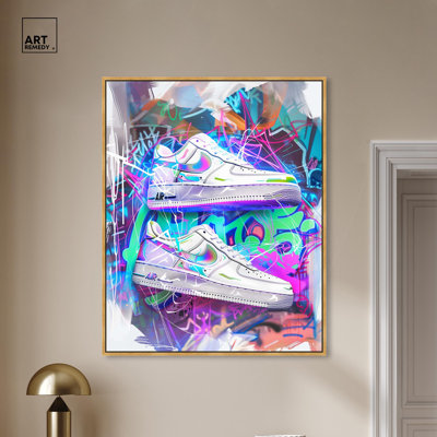 Toile murale Neon Graffiti Sneaker, art par Art Remedy